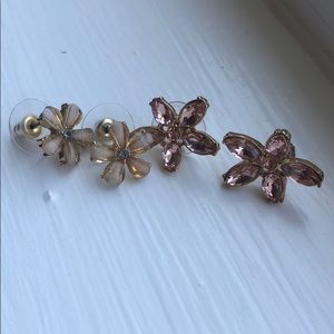 Flower earrings 2 pair